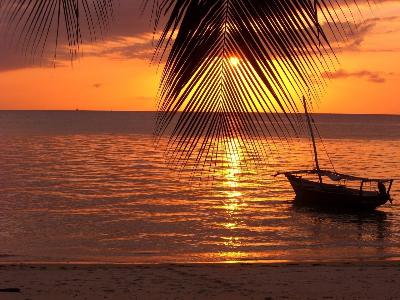 Zanzibar dhow sunset after a Tanzania safari